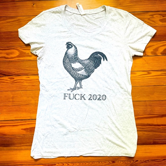 Small Bella + Canvas Fuck 2020 Gray Rooster T-shirt - Picture 2 of 3